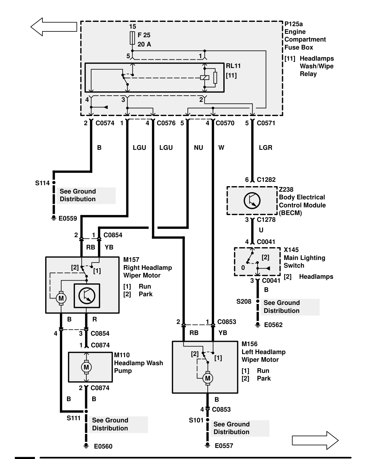 Wash/Wipe – Circuit Diagram Rev: 08/99