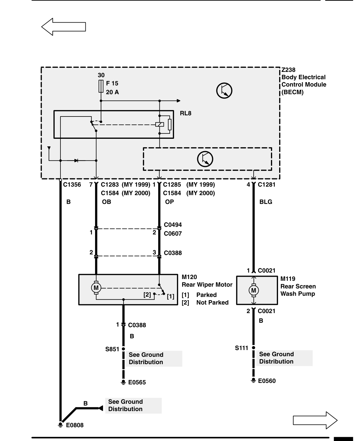 Wash/Wipe – Circuit Diagram Rev: 11/99