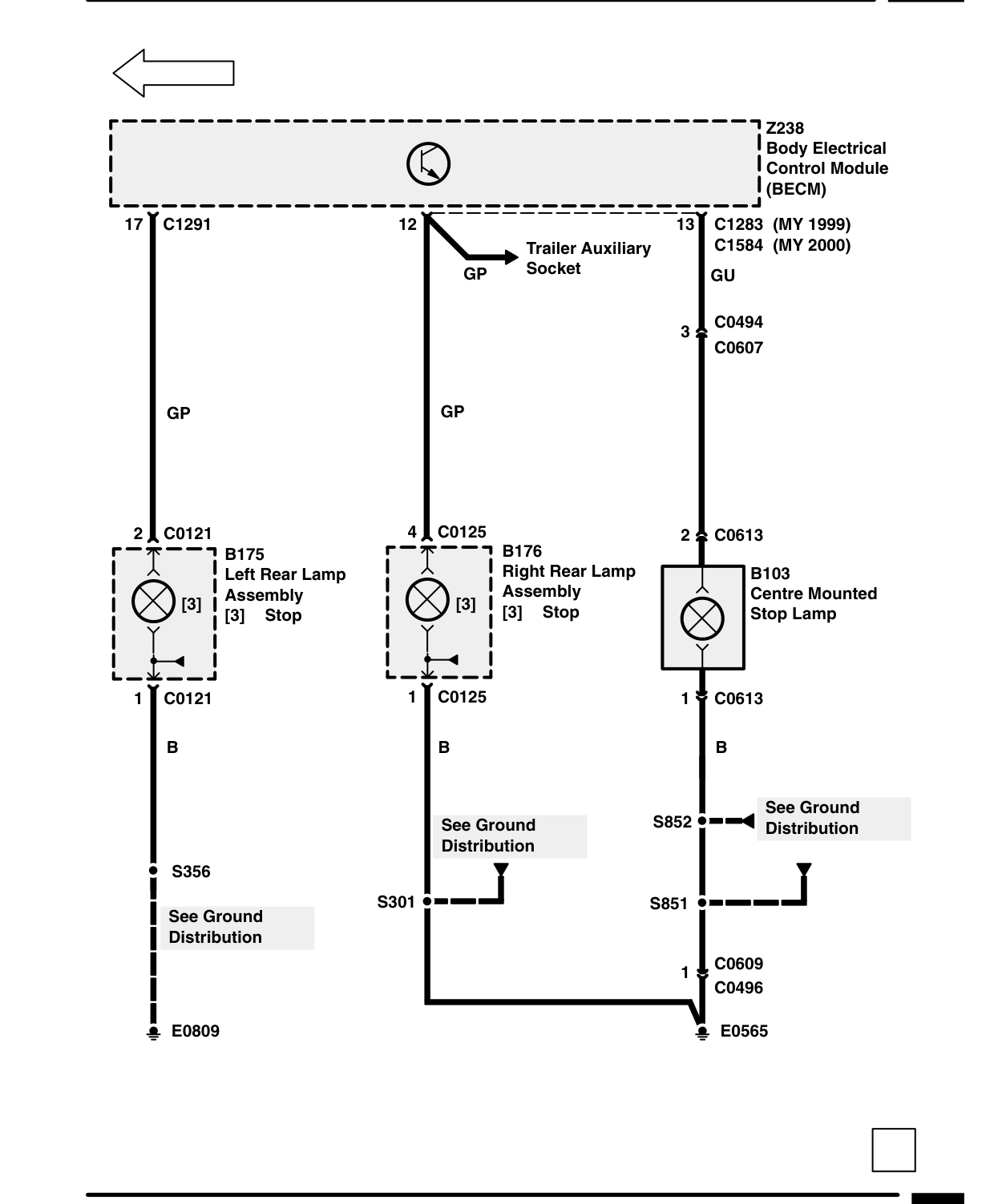 Stop Lamps – Circuit Diagram Rev: 11/99