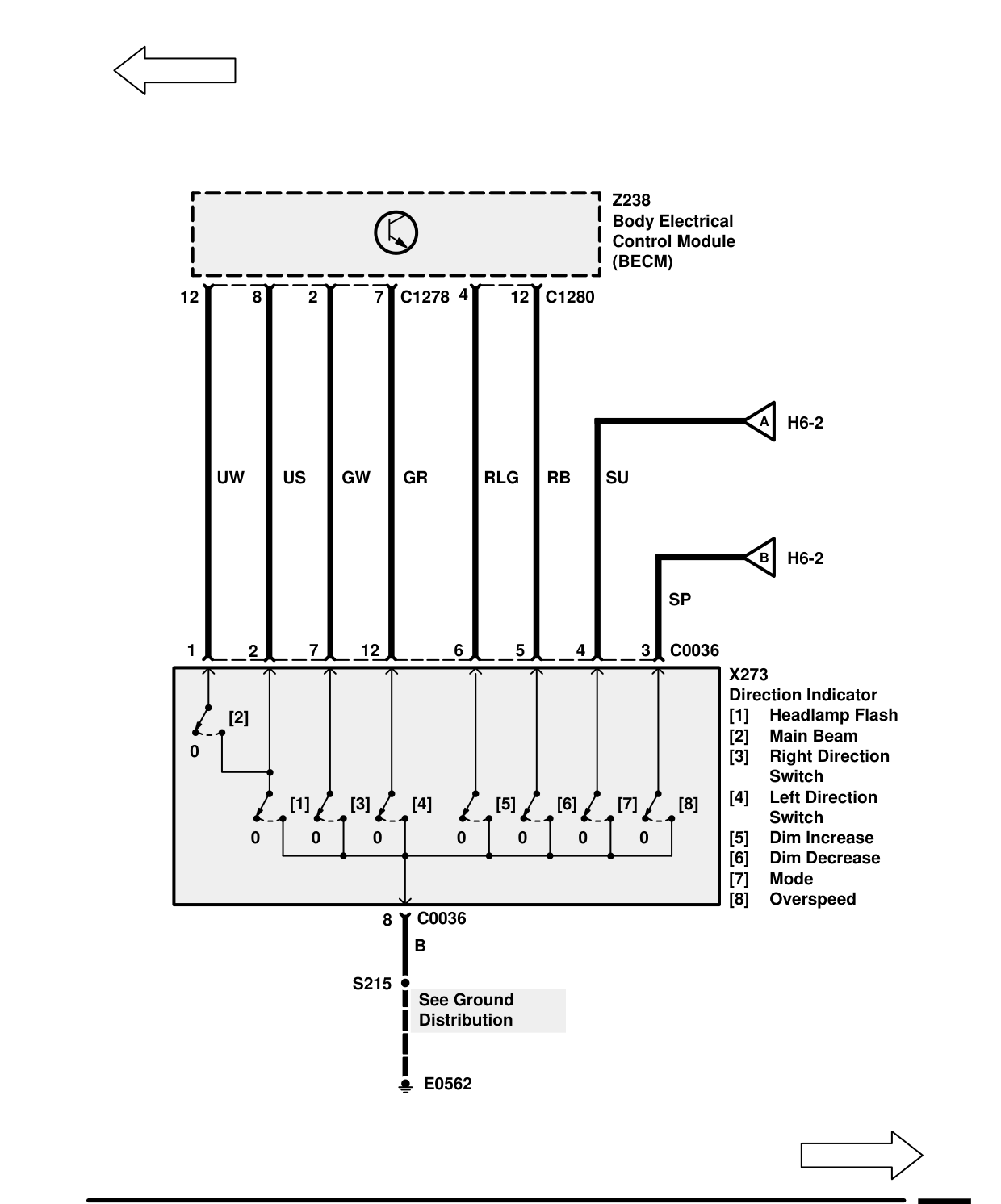 Direction Indicator Lamps – Circuit Diagram