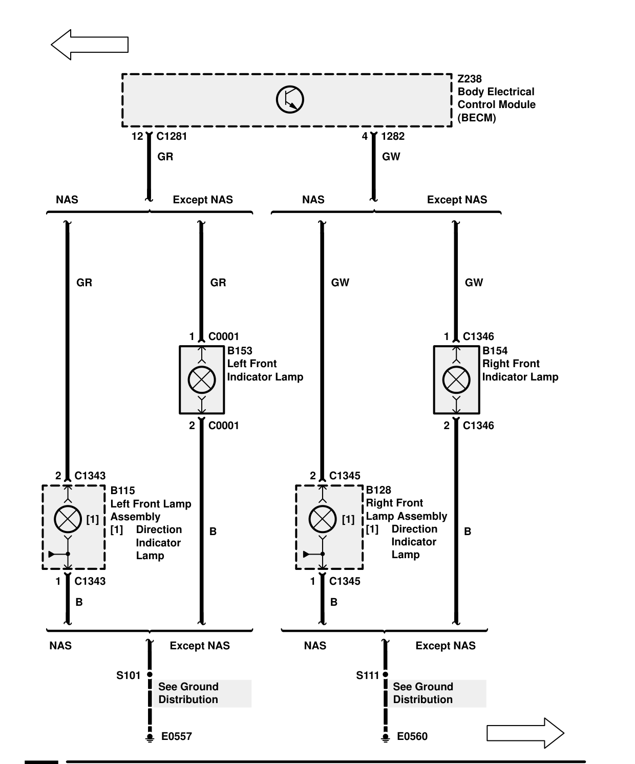 Direction Indicator Lamps – Circuit Diagram