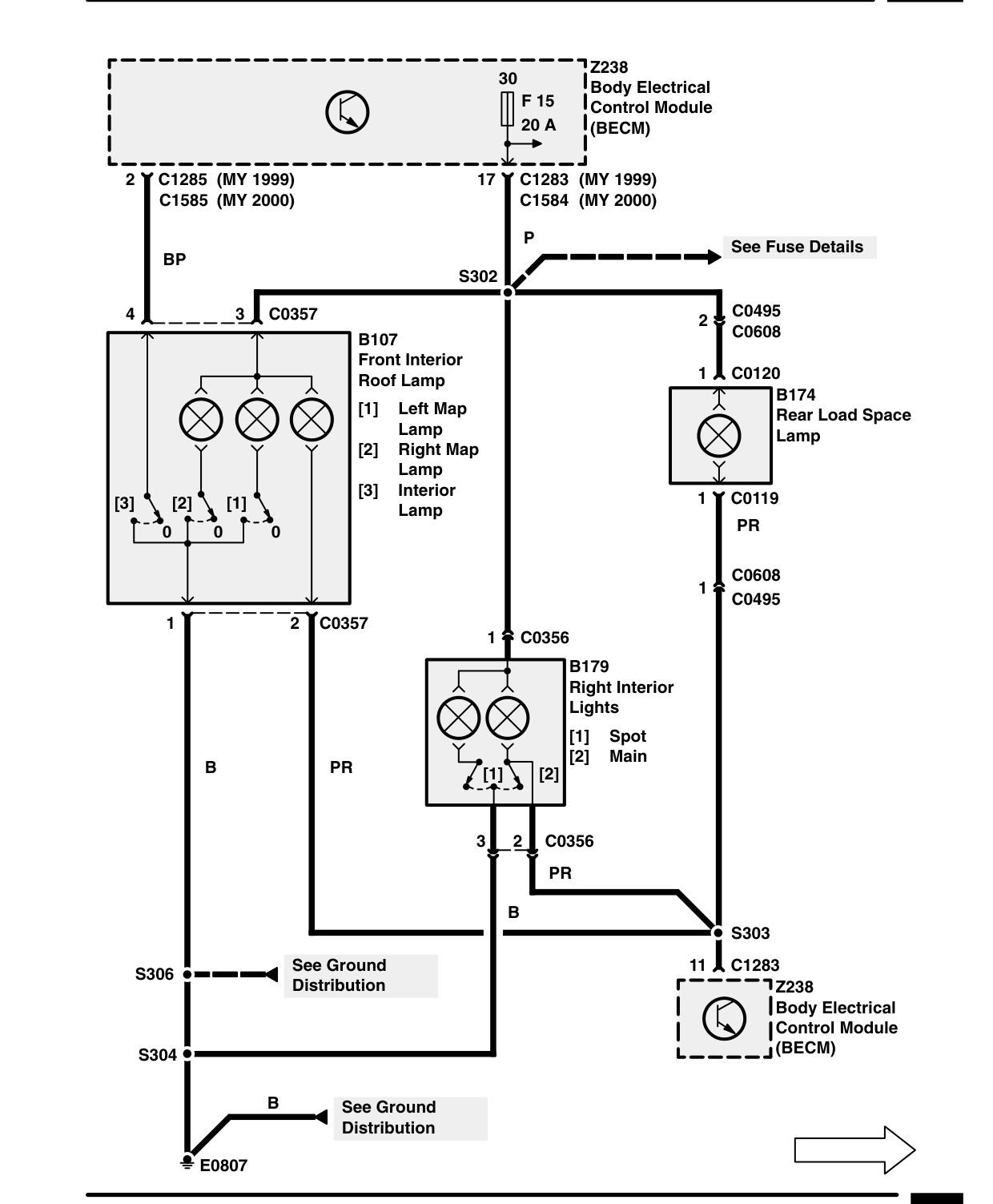 Interior Lamps – Circuit Diagram Rev: 11/99