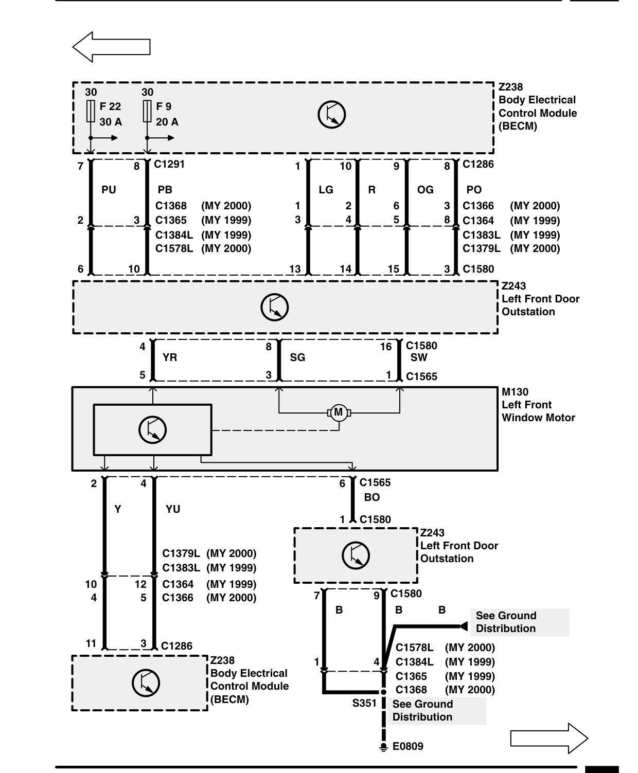 Power Windows – Circuit Diagram Rev: 11/99