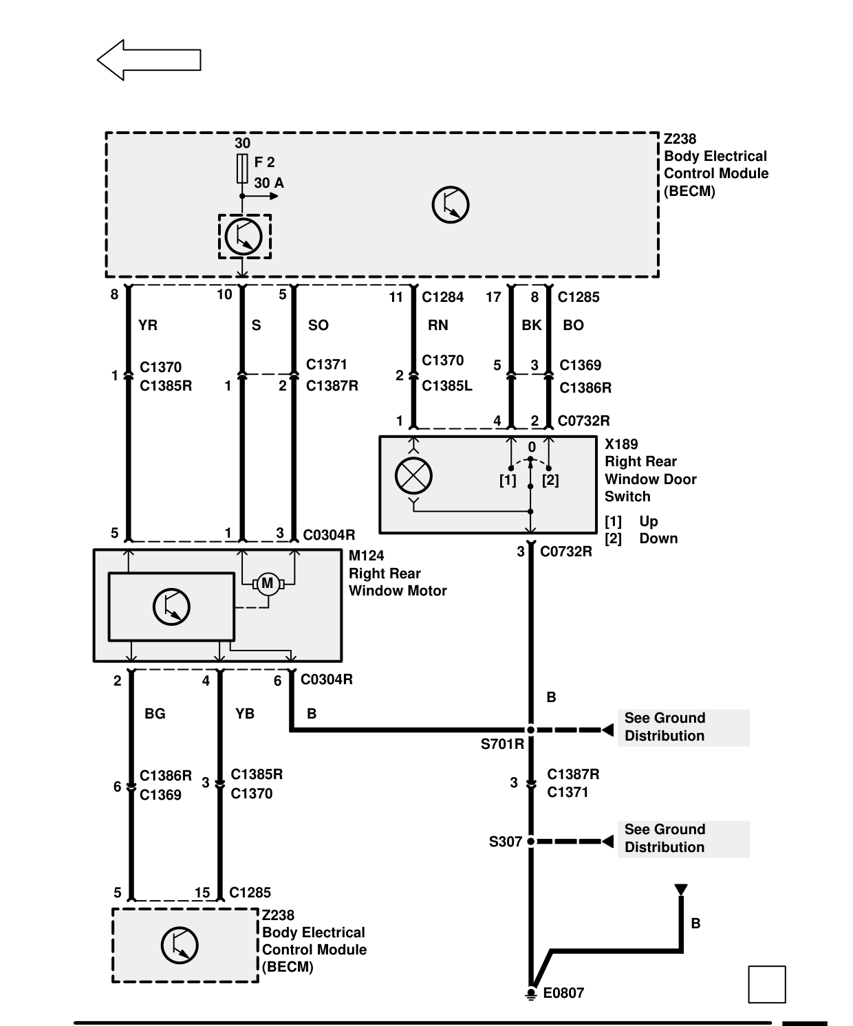 Power Windows – Circuit Diagram