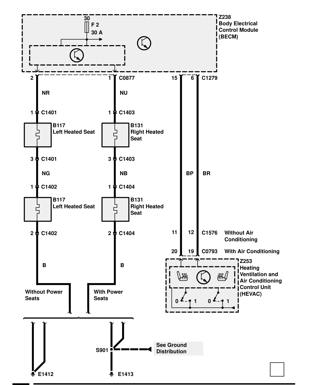 Heated Seats – Circuit Diagram