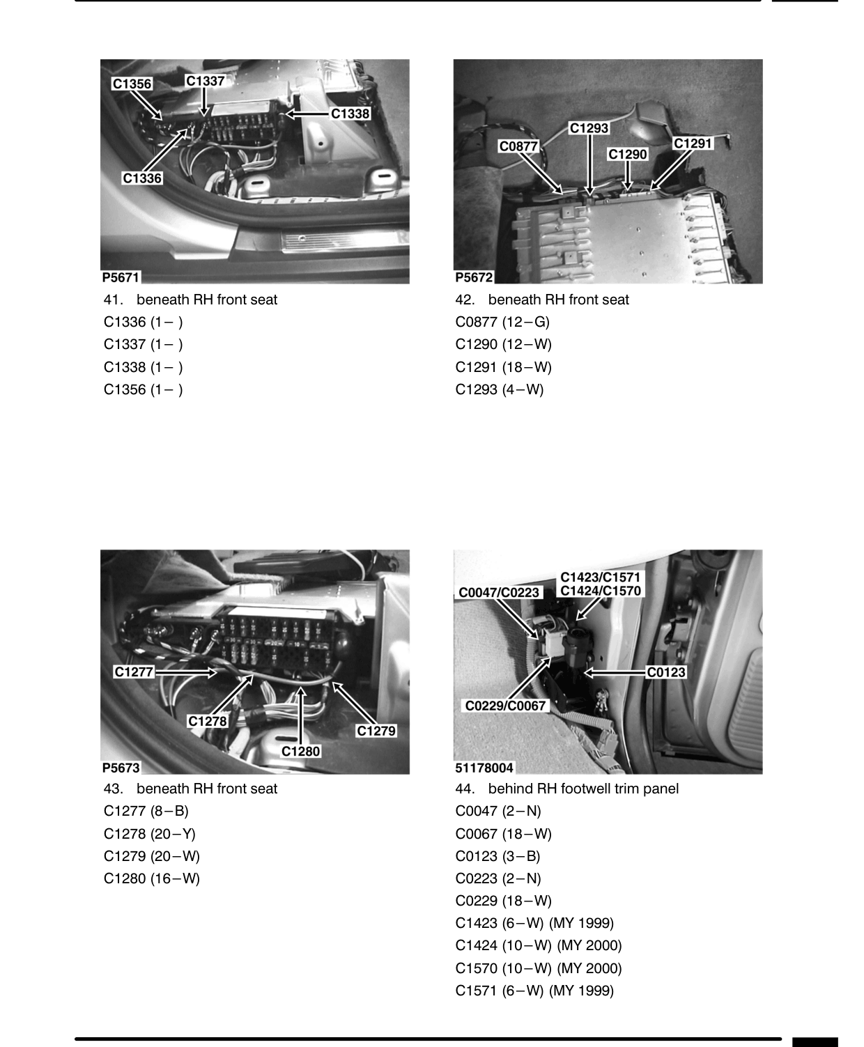 Component Location Views – Rev: 11/99