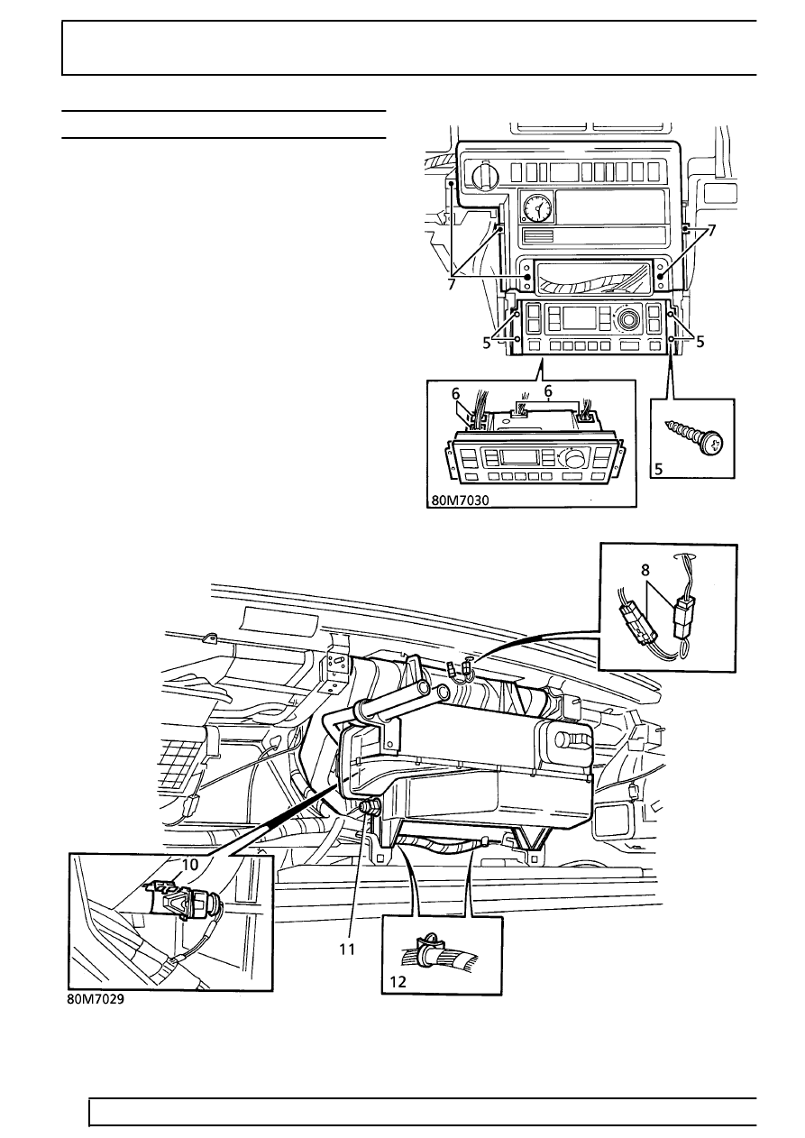 Land Rover Service and Repair Manuals > Range Rover P38 > 80 HEATING AND VENTILATION