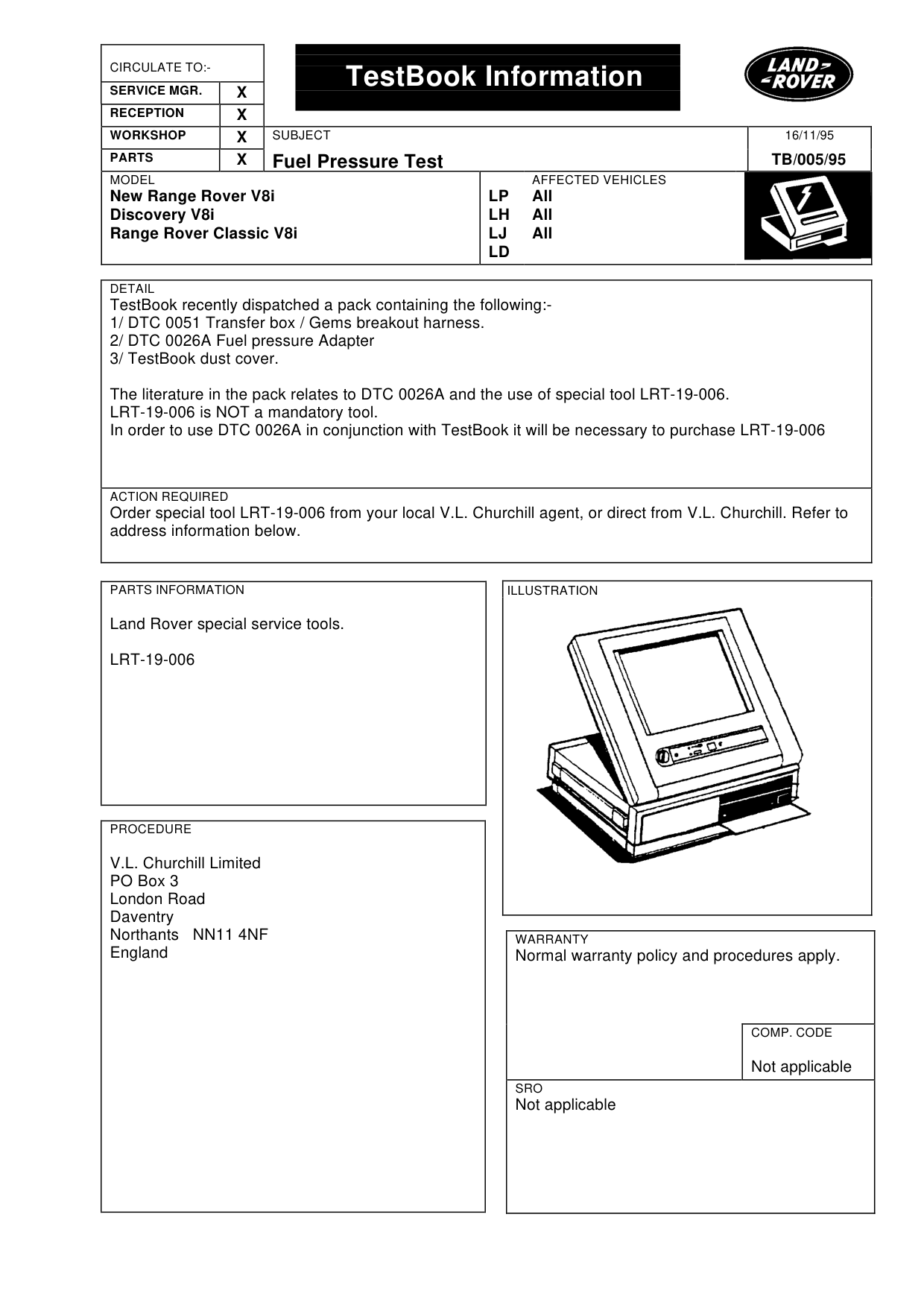 Fuel Pressure Test – bulletin page 1