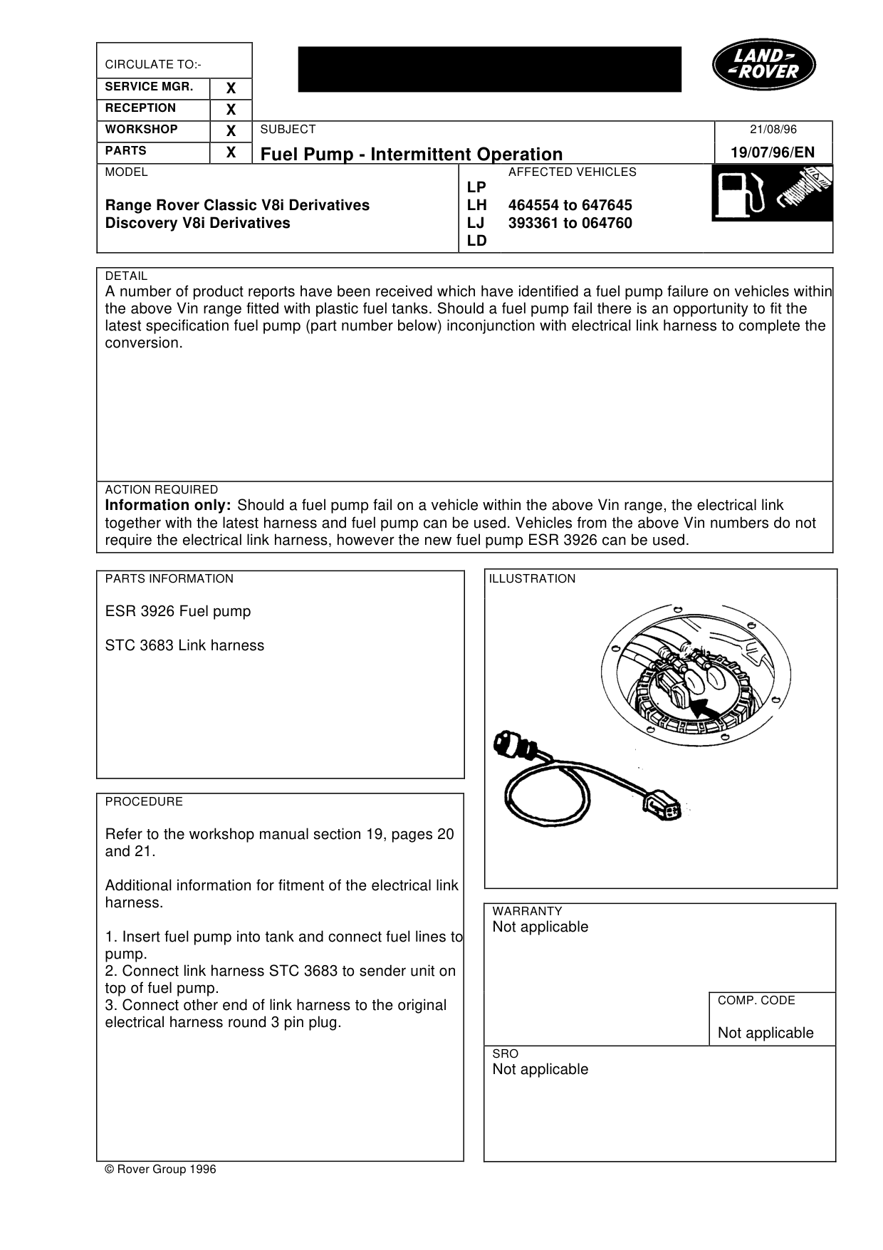 Fuel Pump-Intermittent Operation – bulletin page 1