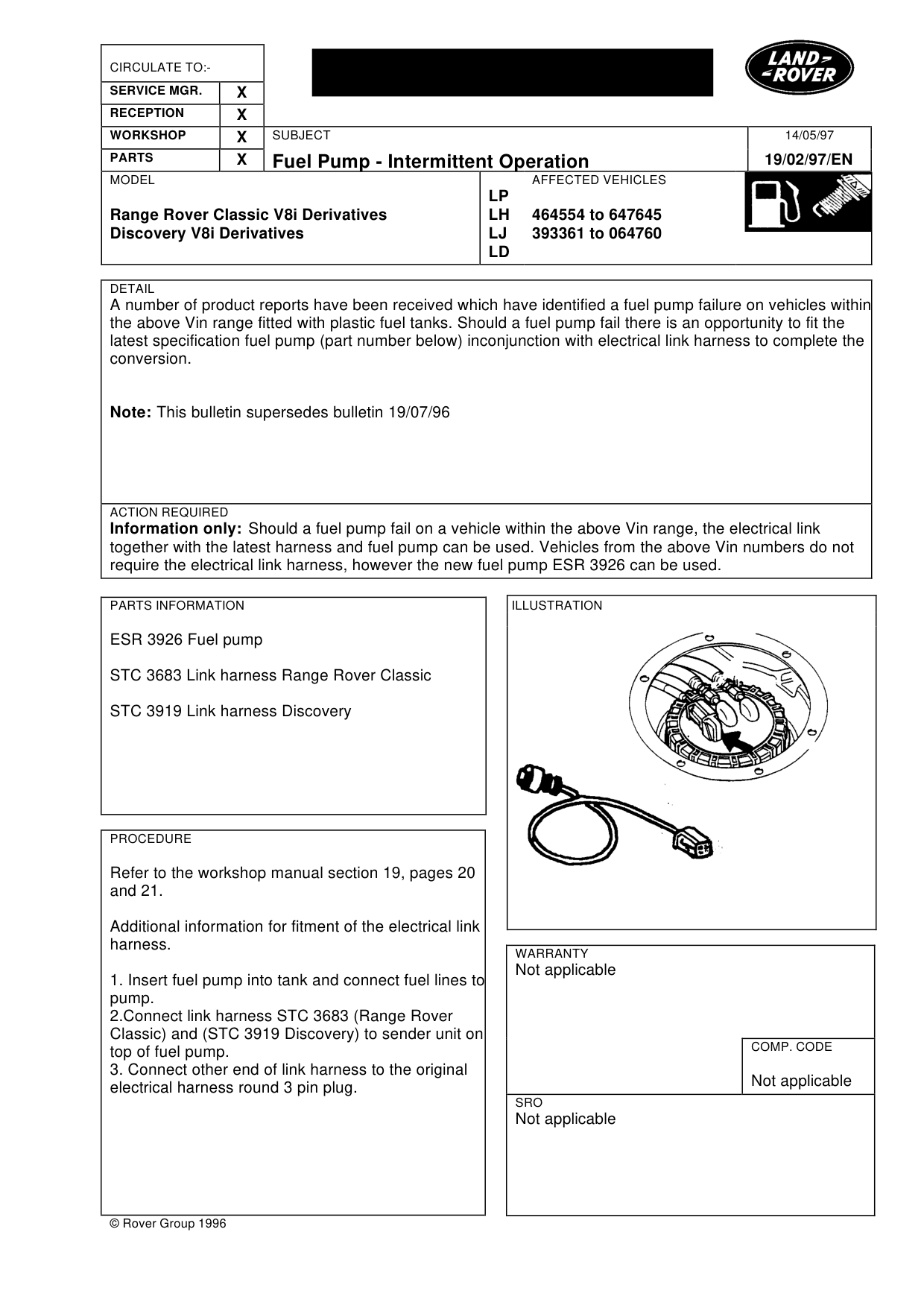 Fuel Pump Intermittent Operation – bulletin page 1