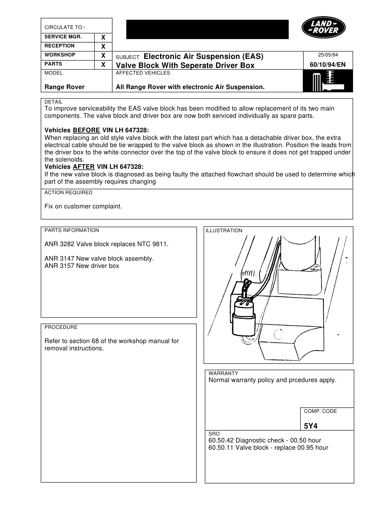 Electronic Air Suspension-Warning Lamps – bulletin page 1