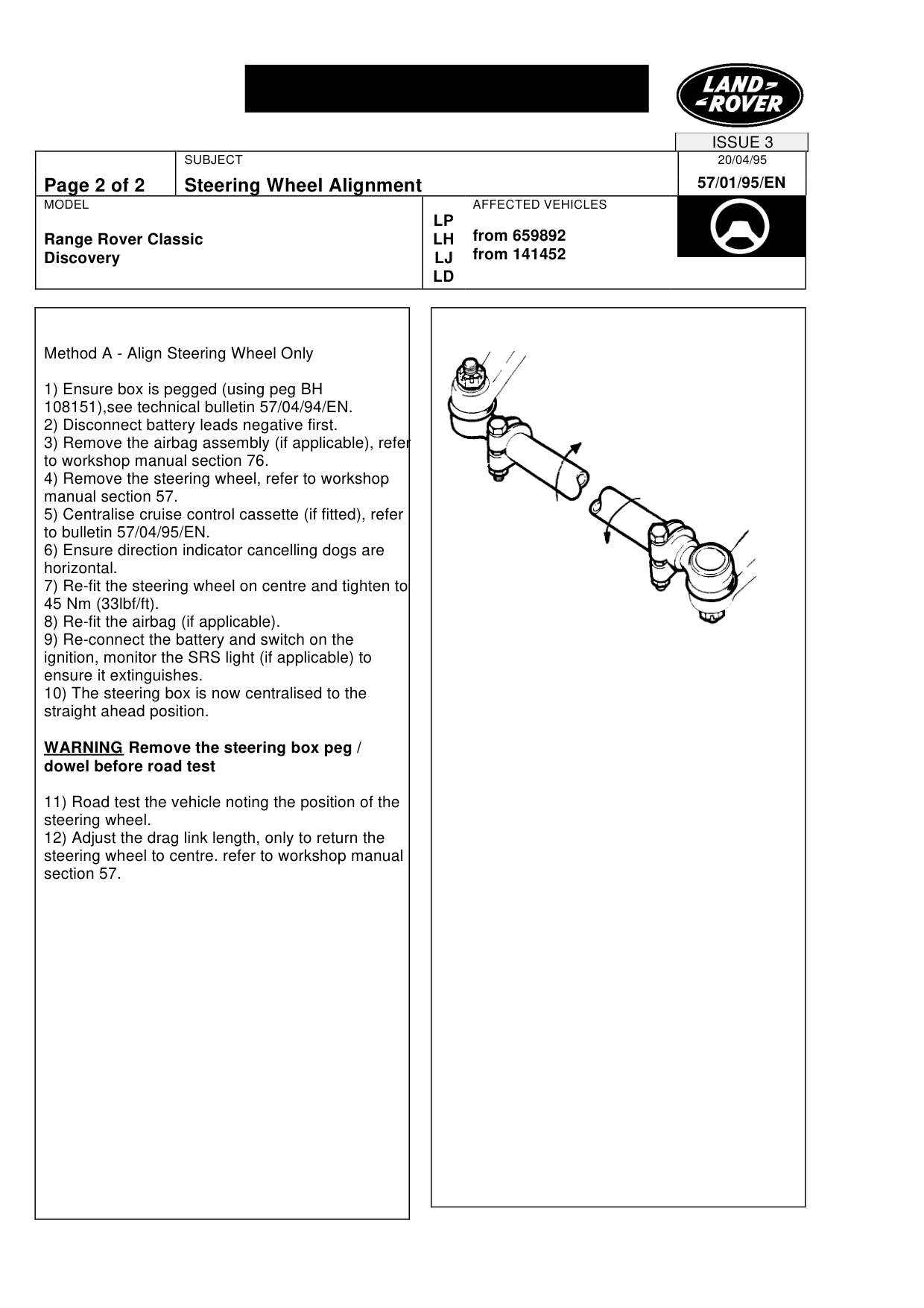 Steering Wheel Alignment – bulletin page 2
