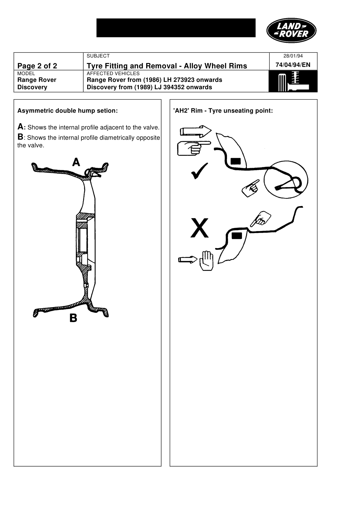Tyre Fitting And Removal-Alloy Wheel Rims – bulletin page 2