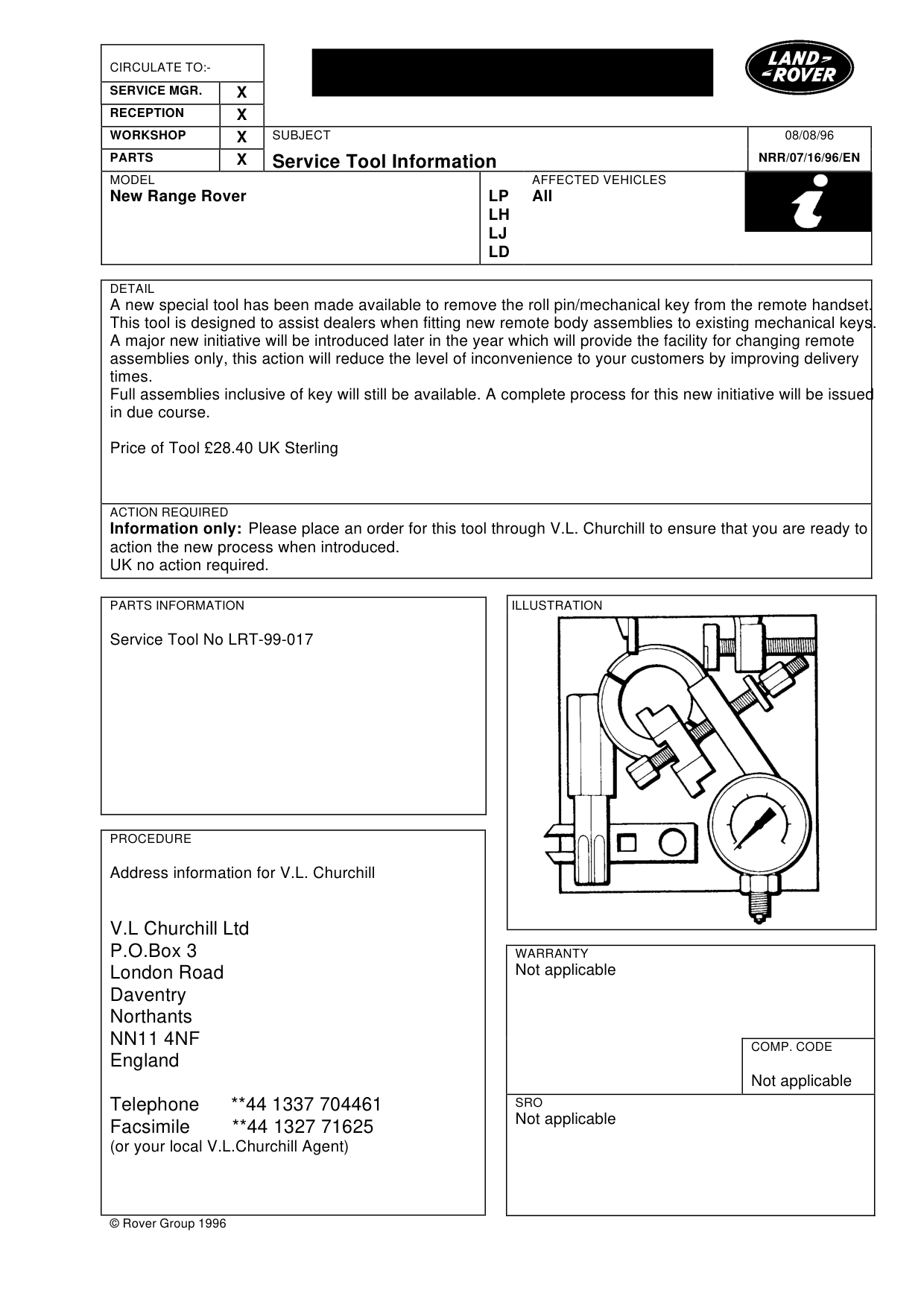 Service Tool Information – bulletin page 1