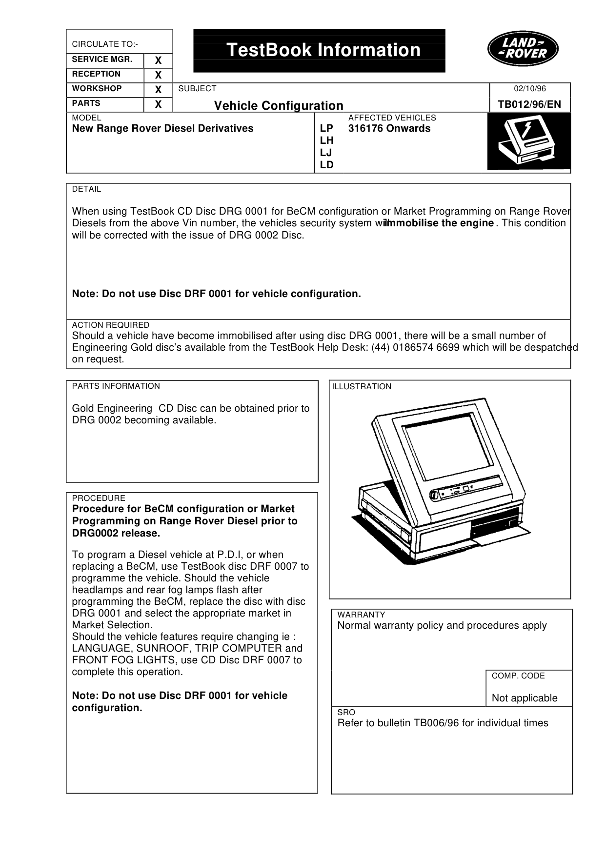 Vehicle Configuration – bulletin page 1