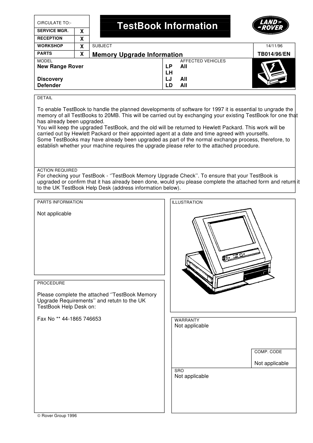 Memory Upgrade Information – bulletin page 1