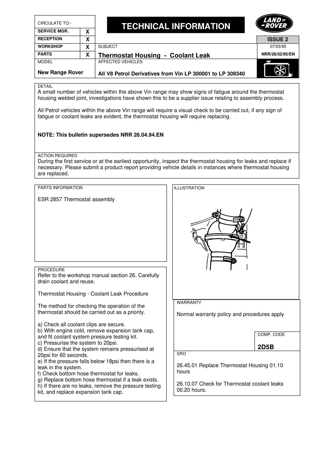 Thermostat Housing-Coolant Leak – bulletin page 1