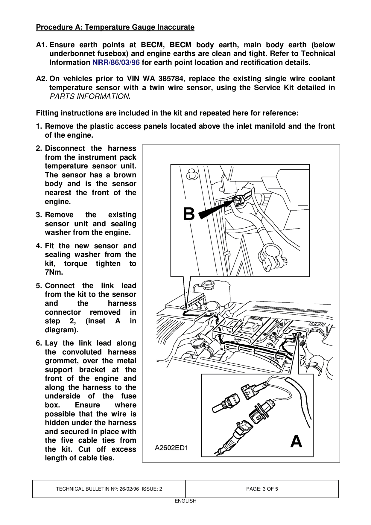 Coolant Temperature Gauge Reading High – bulletin page 3