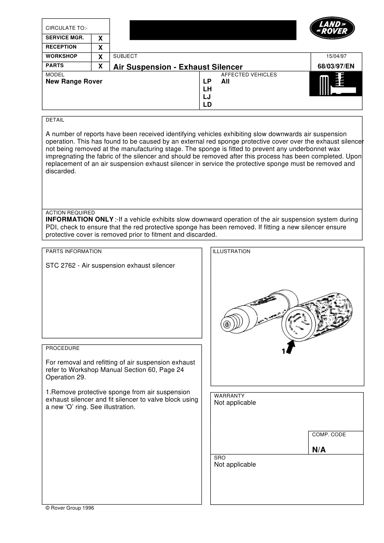 Air Suspension Exhaust Silencer – bulletin page 1