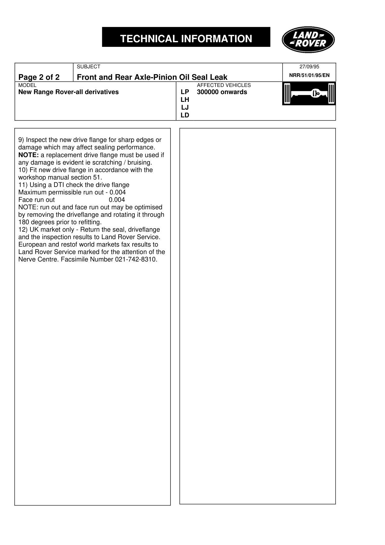 Front And Rear Axle-Pinion Oil Leak – bulletin page 2