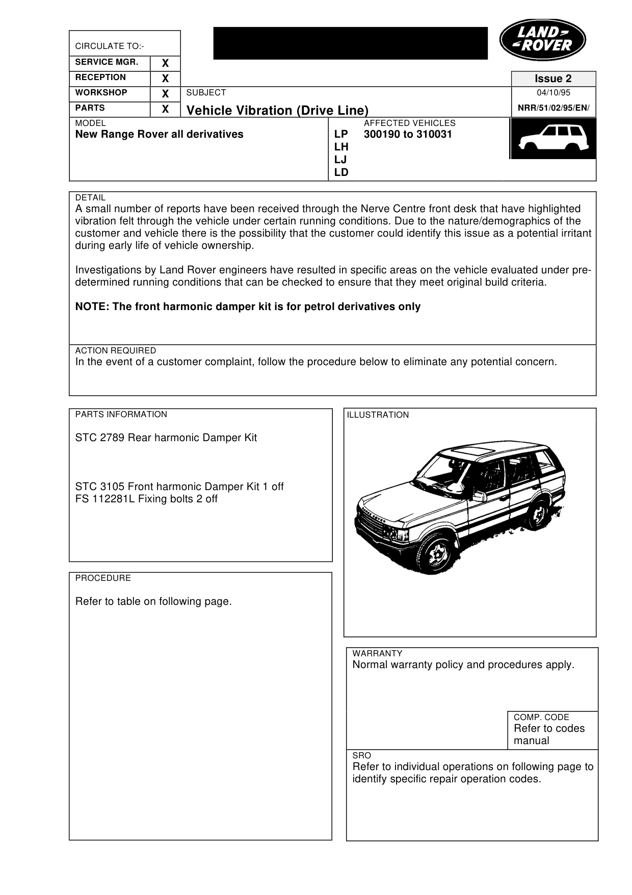 Drive Line Vibration – bulletin page 1