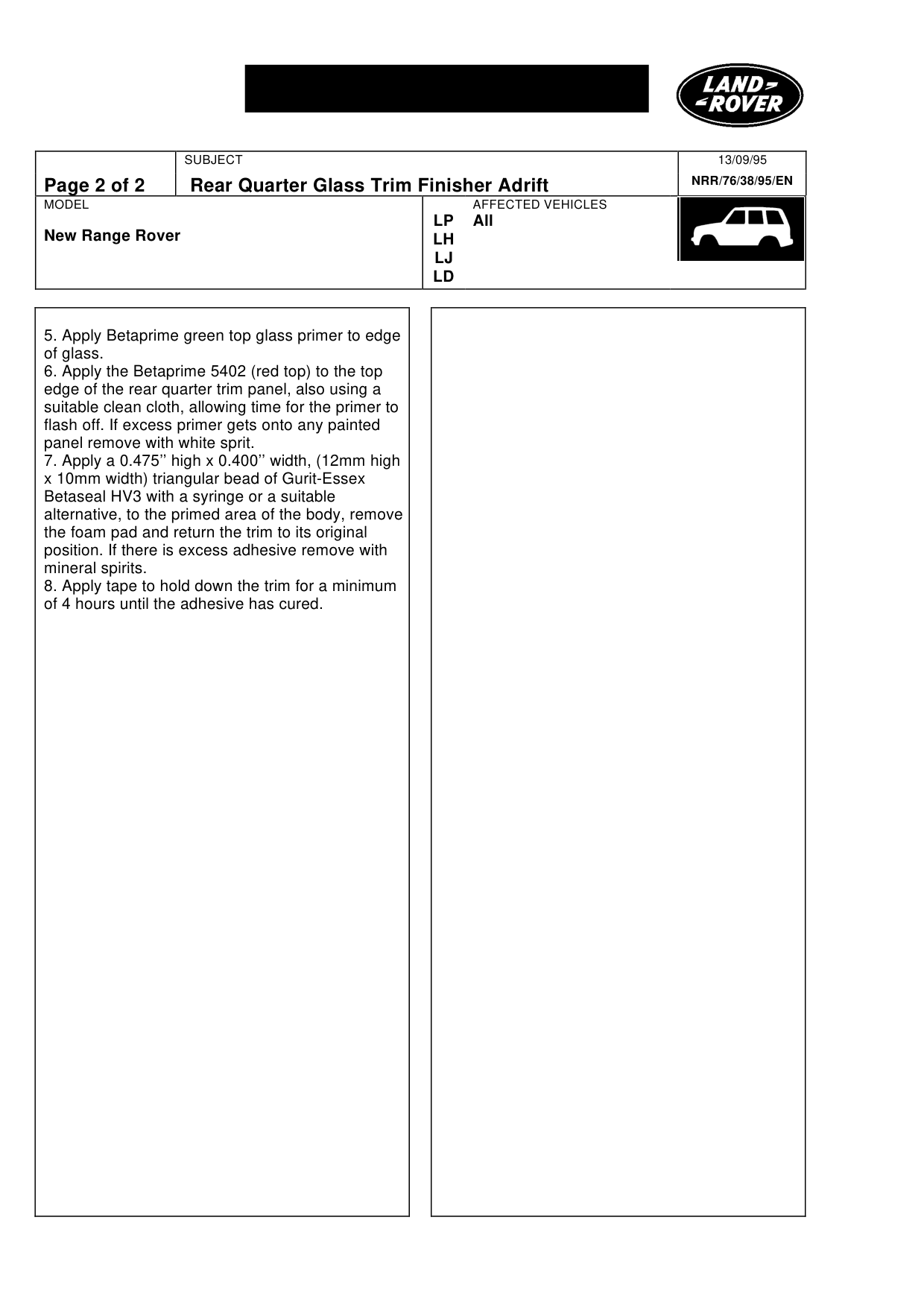 Rear Quarter Glass Trim Finisher Adrift – bulletin page 2