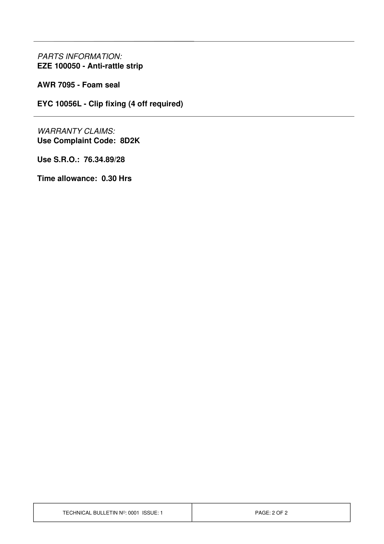 Parcel Shelf Rattle - Rear Extension – bulletin page 2
