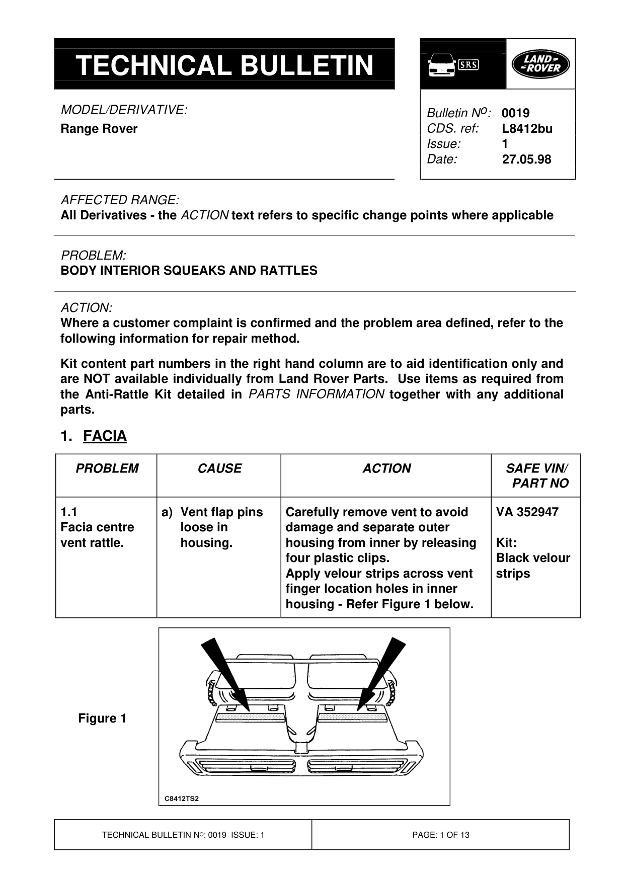 Body Interior Squeaks And Rattles – bulletin page 1