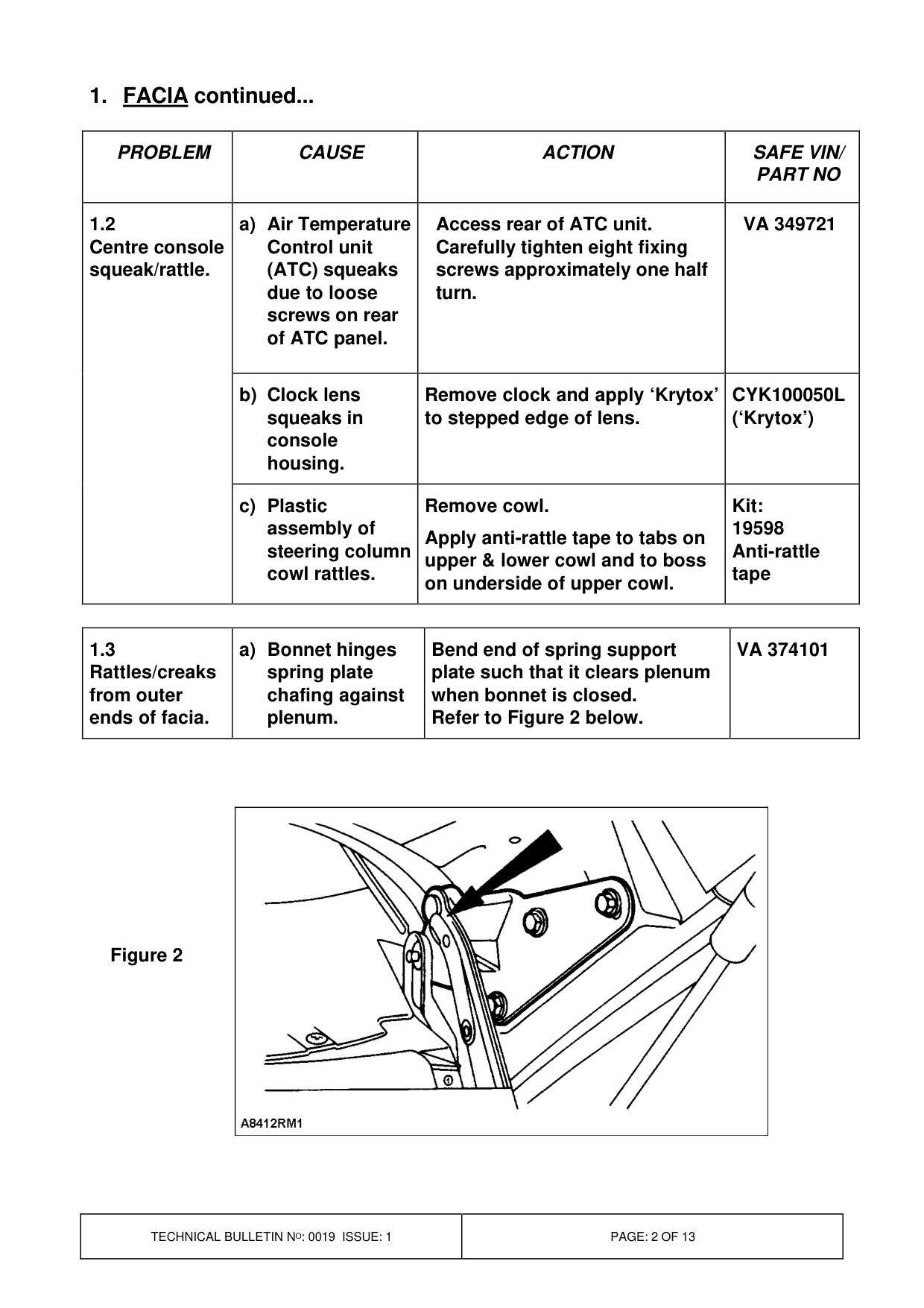 Body Interior Squeaks And Rattles – bulletin page 2