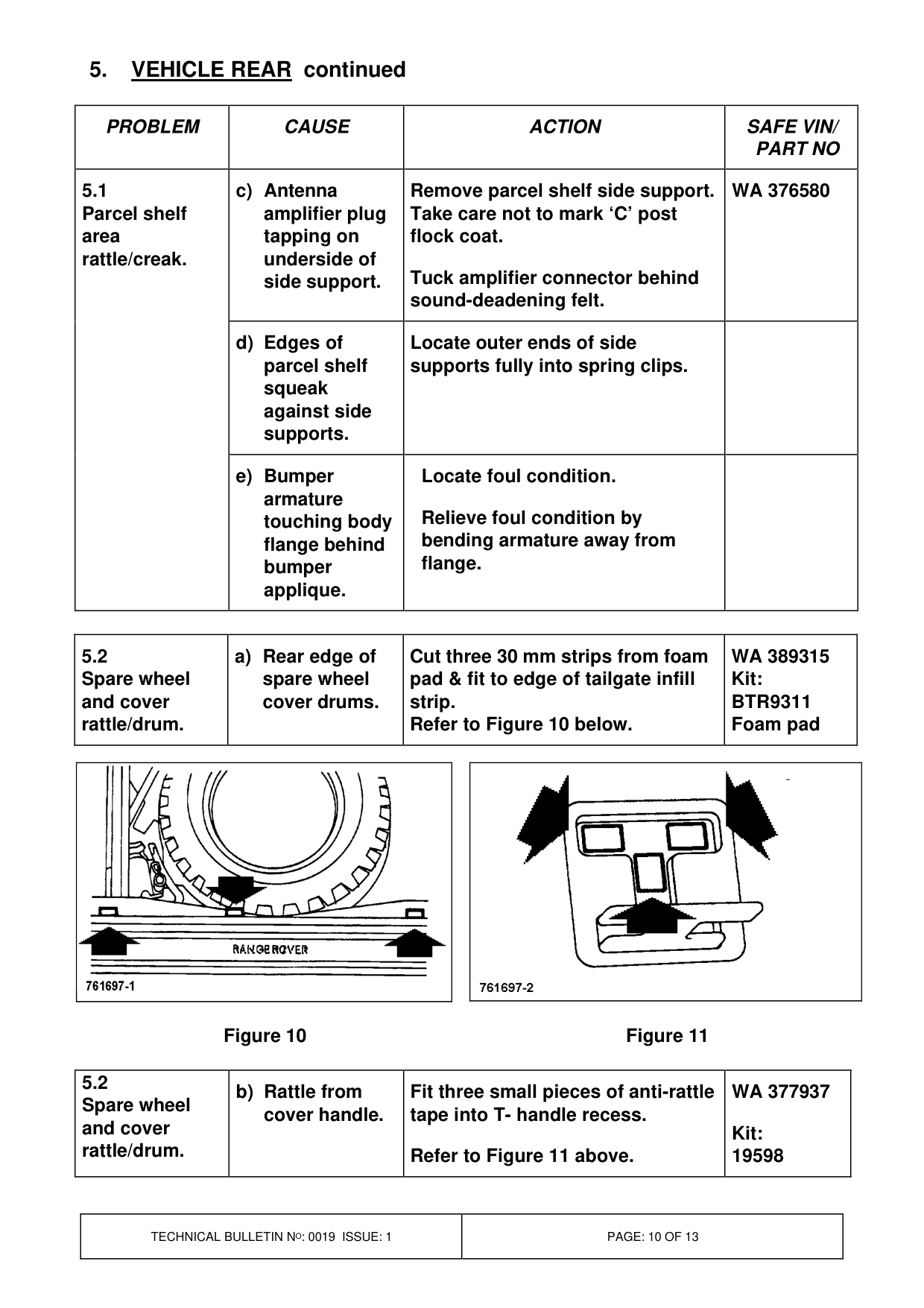 Body Interior Squeaks And Rattles – bulletin page 10