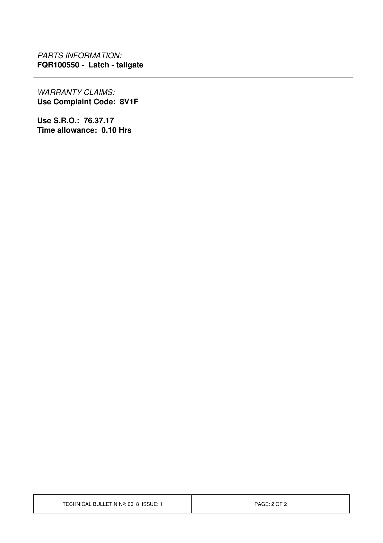 Lower Tailgate Difficult To Open – bulletin page 2