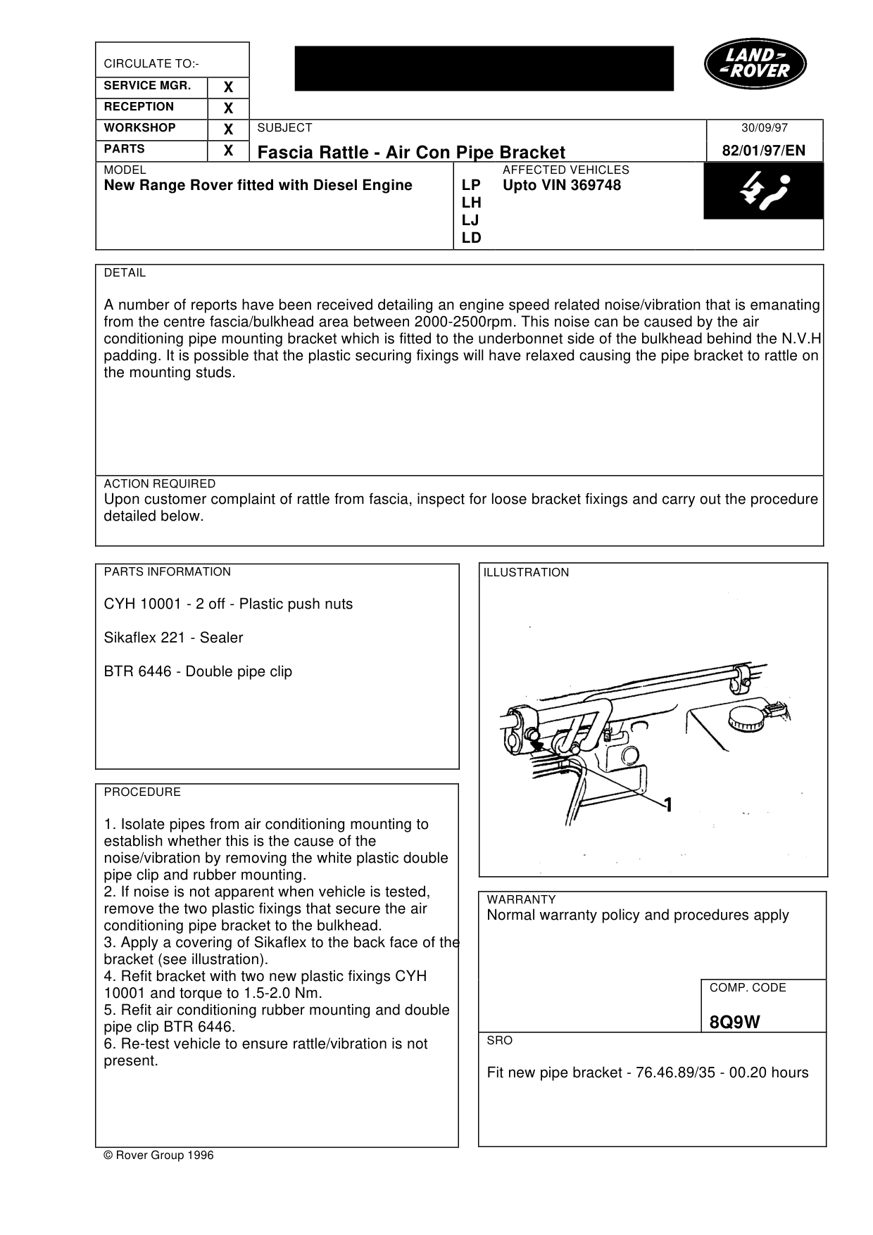 Air Conditioning Pipe Bracket Rattle – bulletin page 1