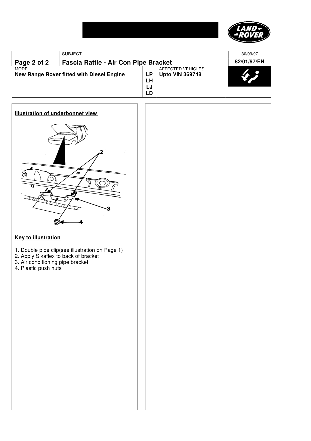 Air Conditioning Pipe Bracket Rattle – bulletin page 2