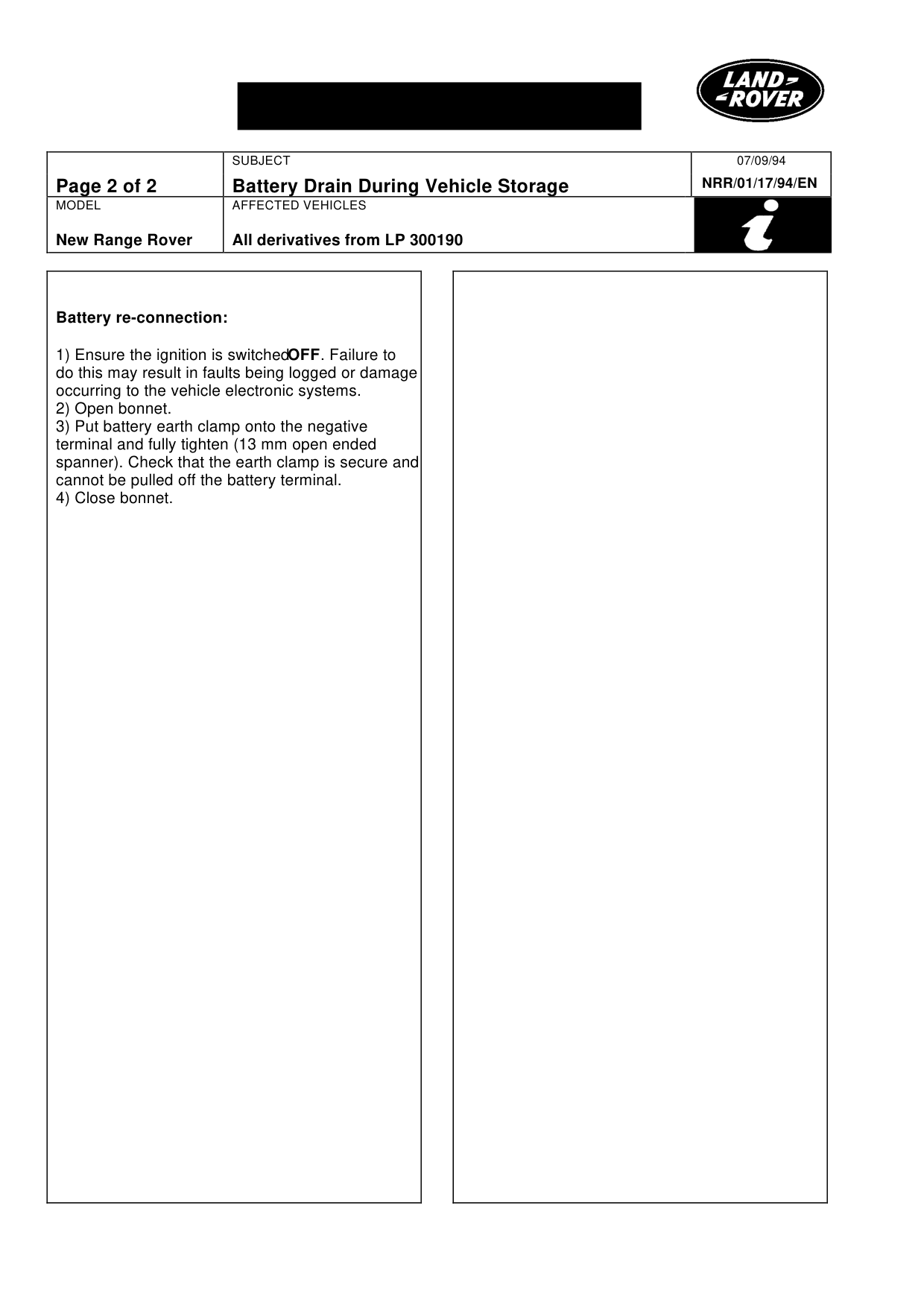 Battery Drain During Vehicle Storage – bulletin page 2