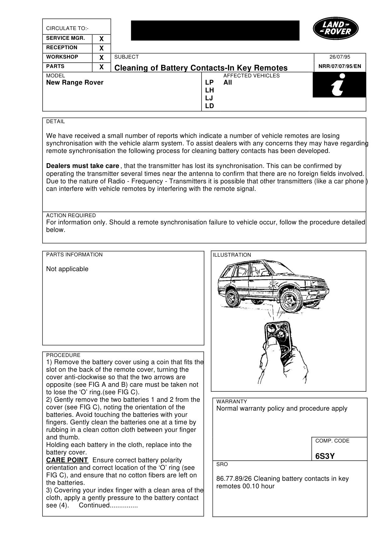 Cleaning Of Battery Contacts - Key Remotes – bulletin page 1