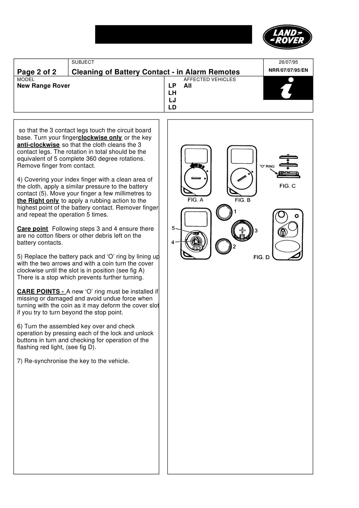 Cleaning Of Battery Contacts - Key Remotes – bulletin page 2