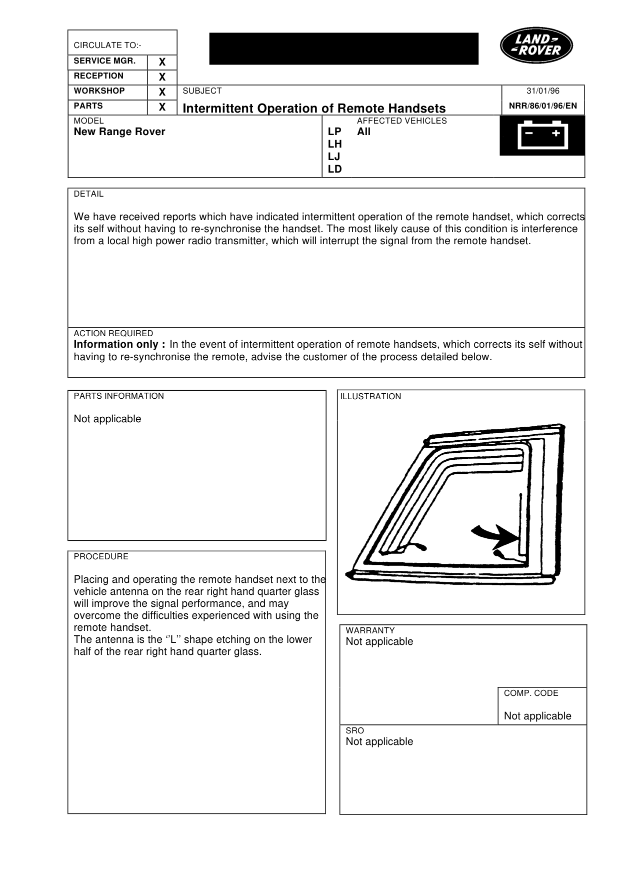 Intermittent Operation Of Remote Handsets – bulletin page 1