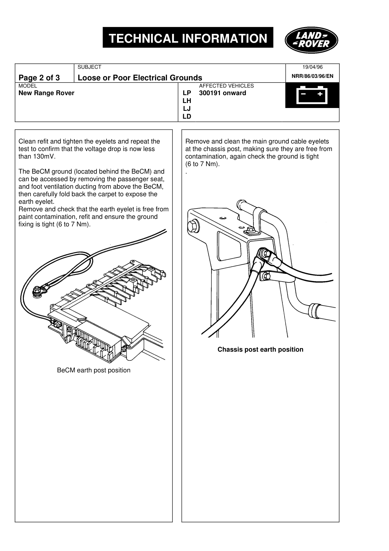 Electrical Grounds (Earth) - Loose – bulletin page 2