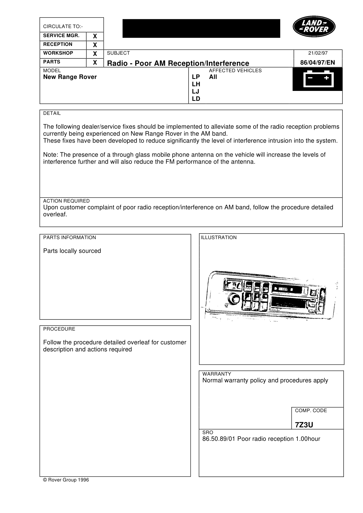 Radio-Poor Am Reception/Interference – bulletin page 1