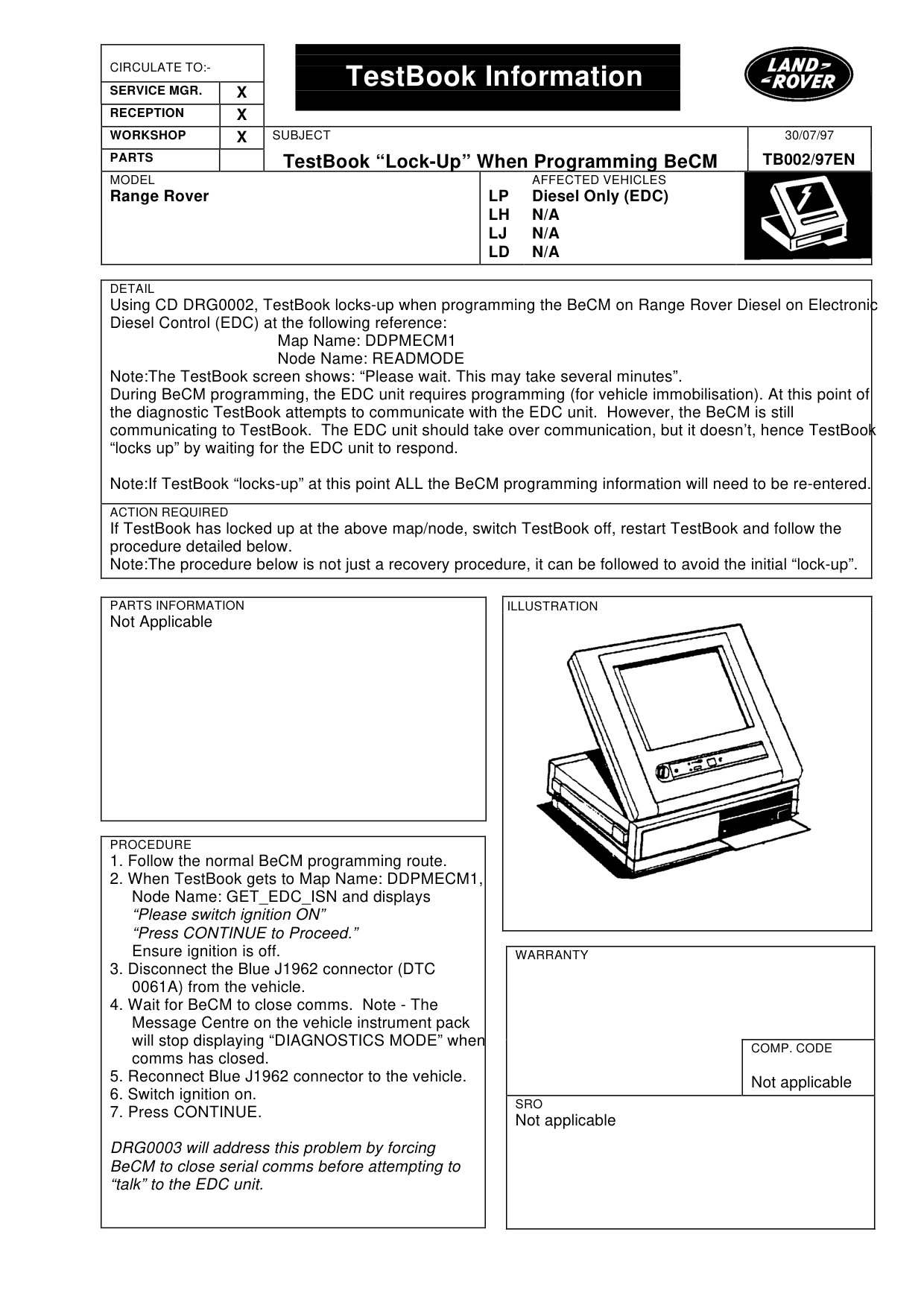 Lock Up When Programming Becm – bulletin page 1
