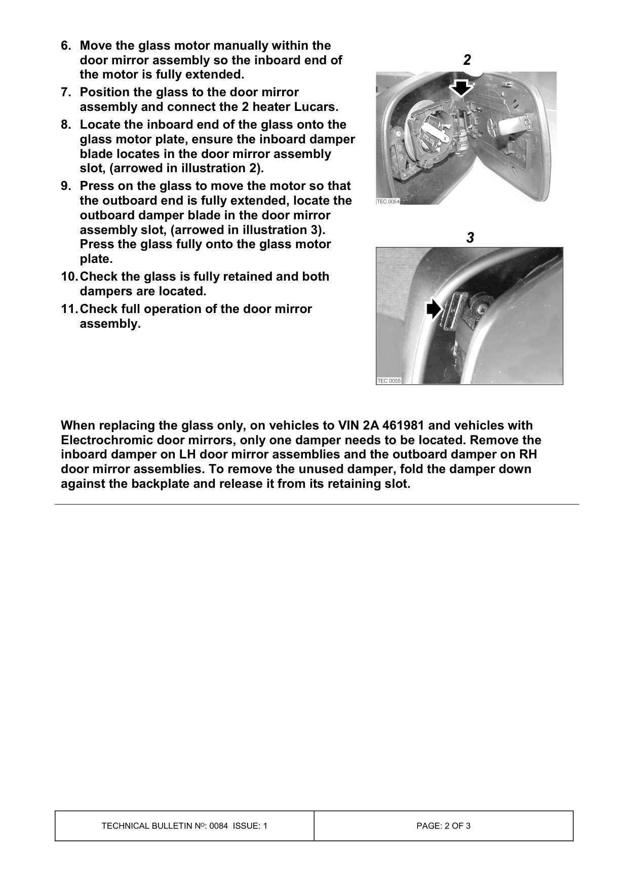 Door Mirror Vibration – bulletin page 2
