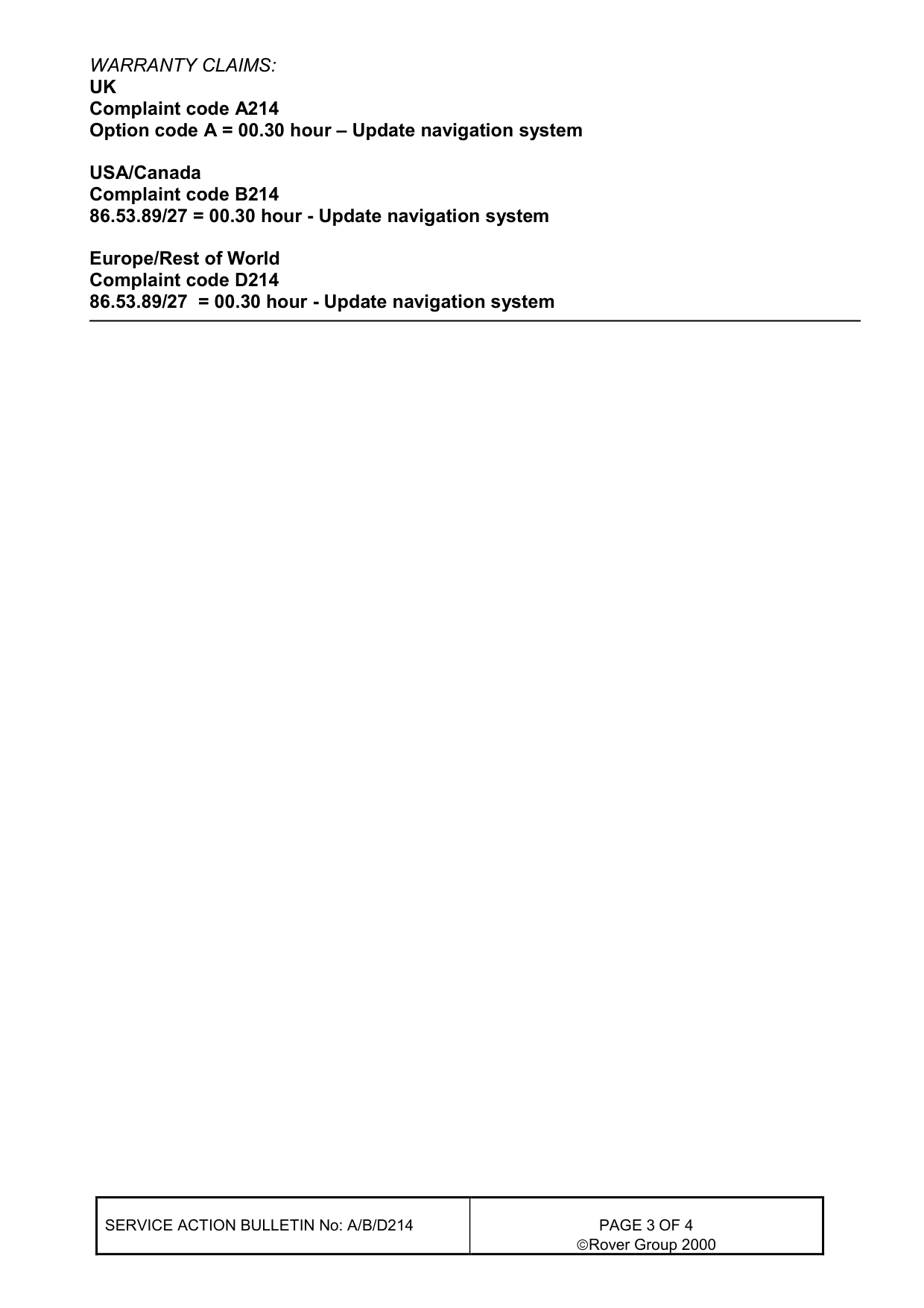 Navigational System - Inaccurate – bulletin page 3