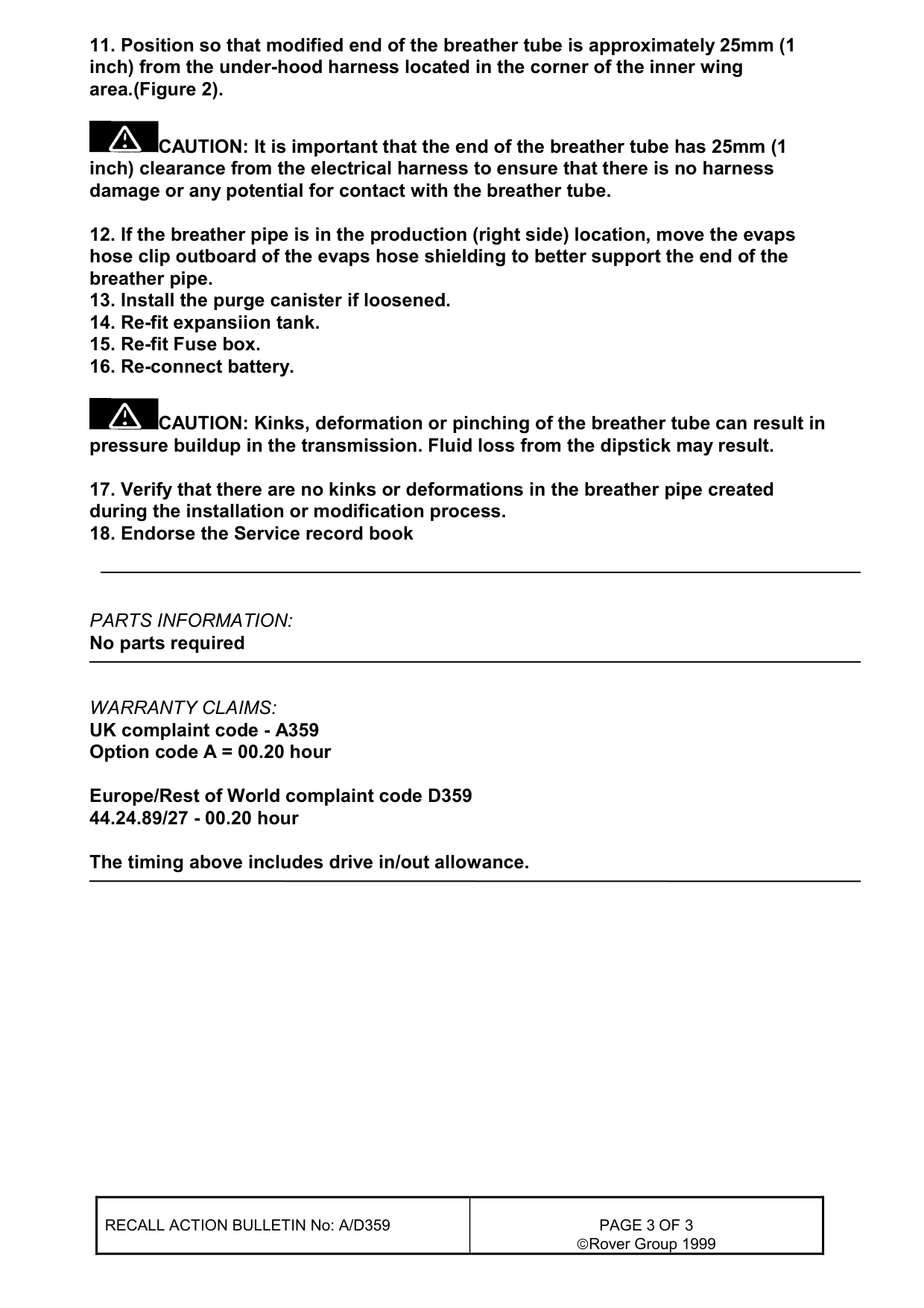Transmission Breather Pipe Modification – bulletin page 3