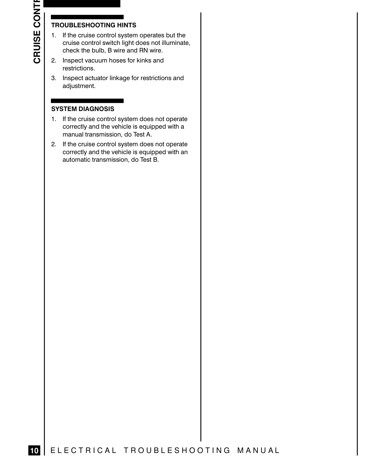 Cruise Control – Fault Diagnosis