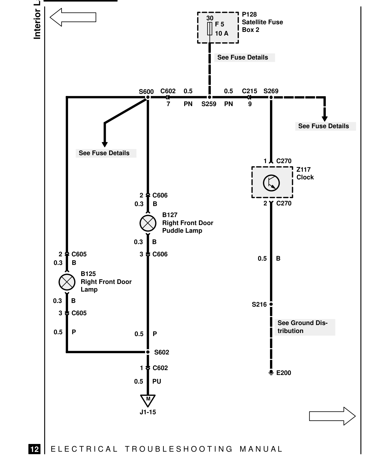 Interior Lamps – Circuit Diagram