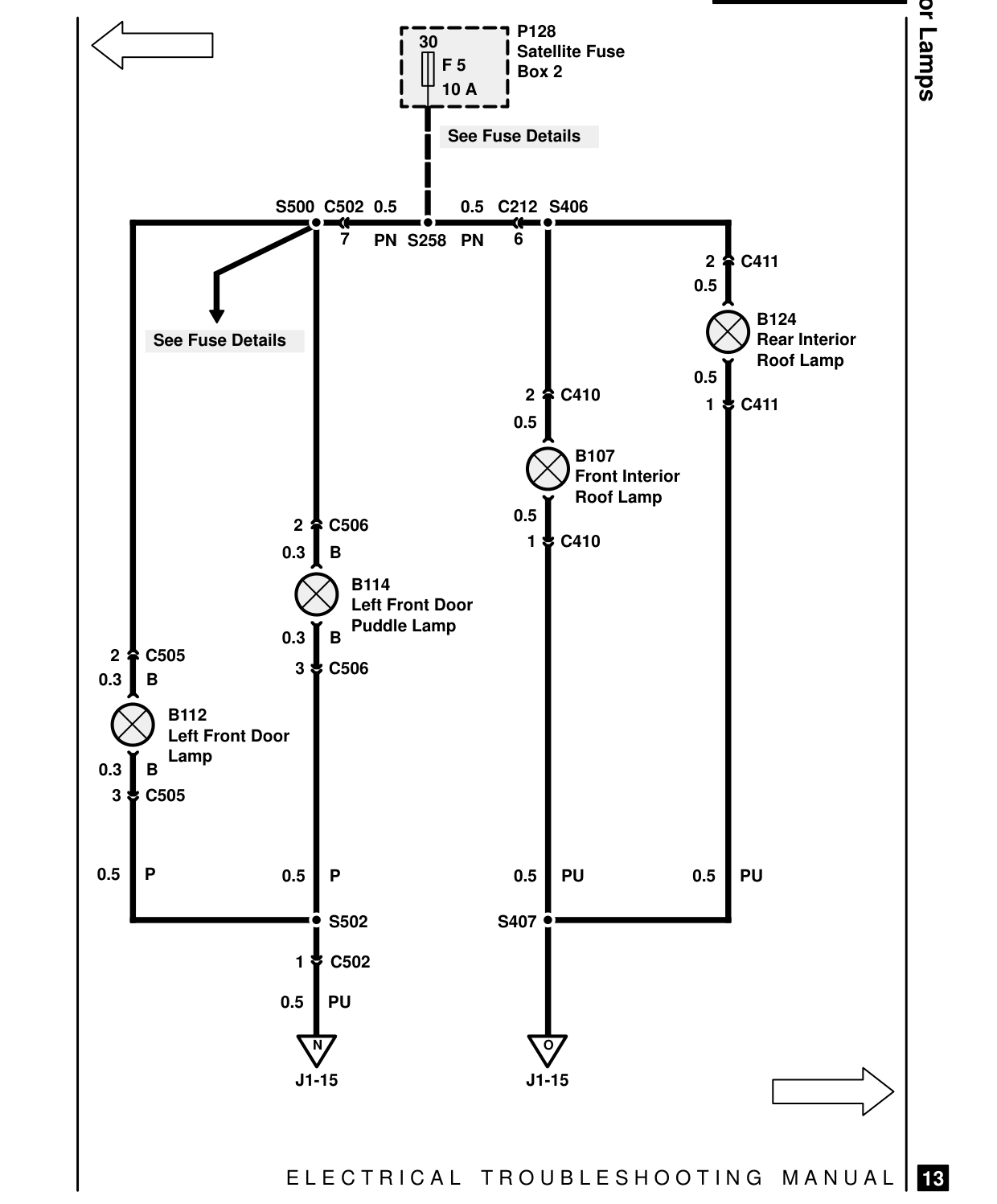 Interior Lamps – Circuit Diagram