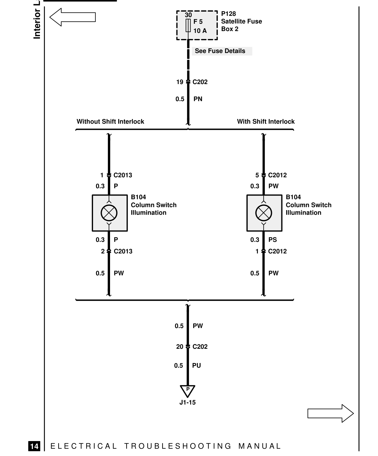 Interior Lamps – Circuit Diagram