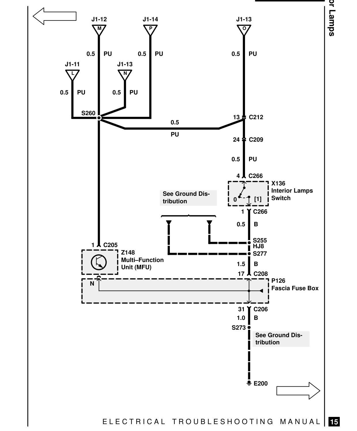 Interior Lamps – Circuit Diagram
