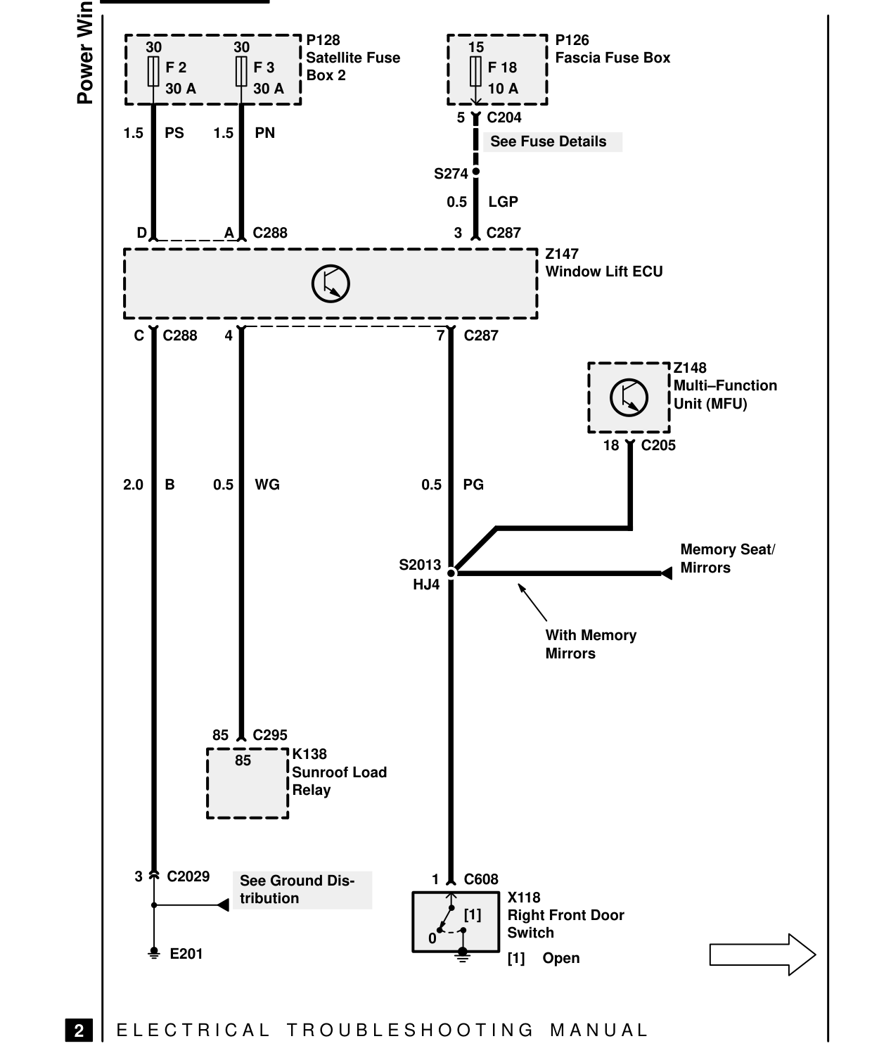 Power Windows – Circuit Diagram