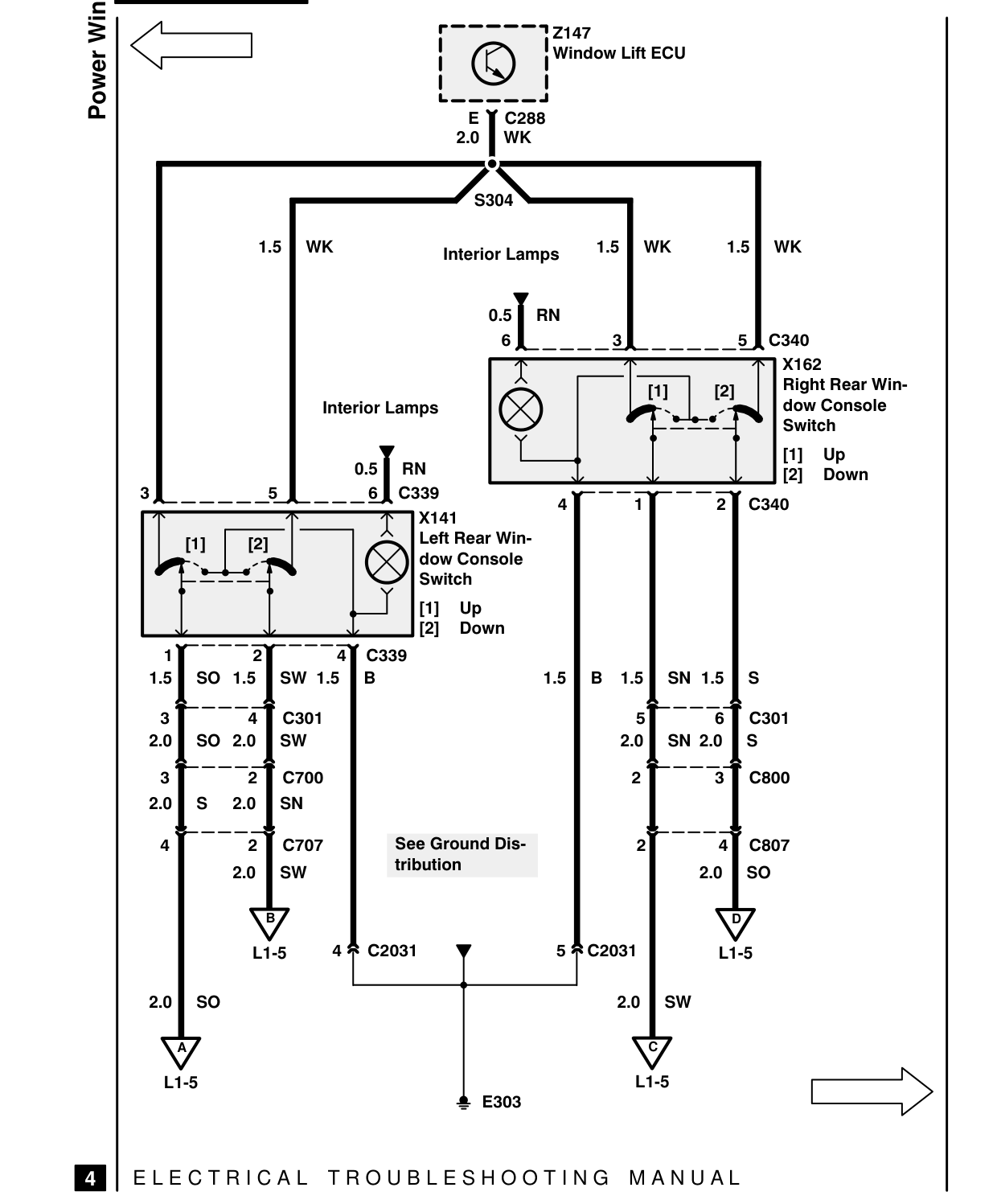 Power Windows – Circuit Diagram